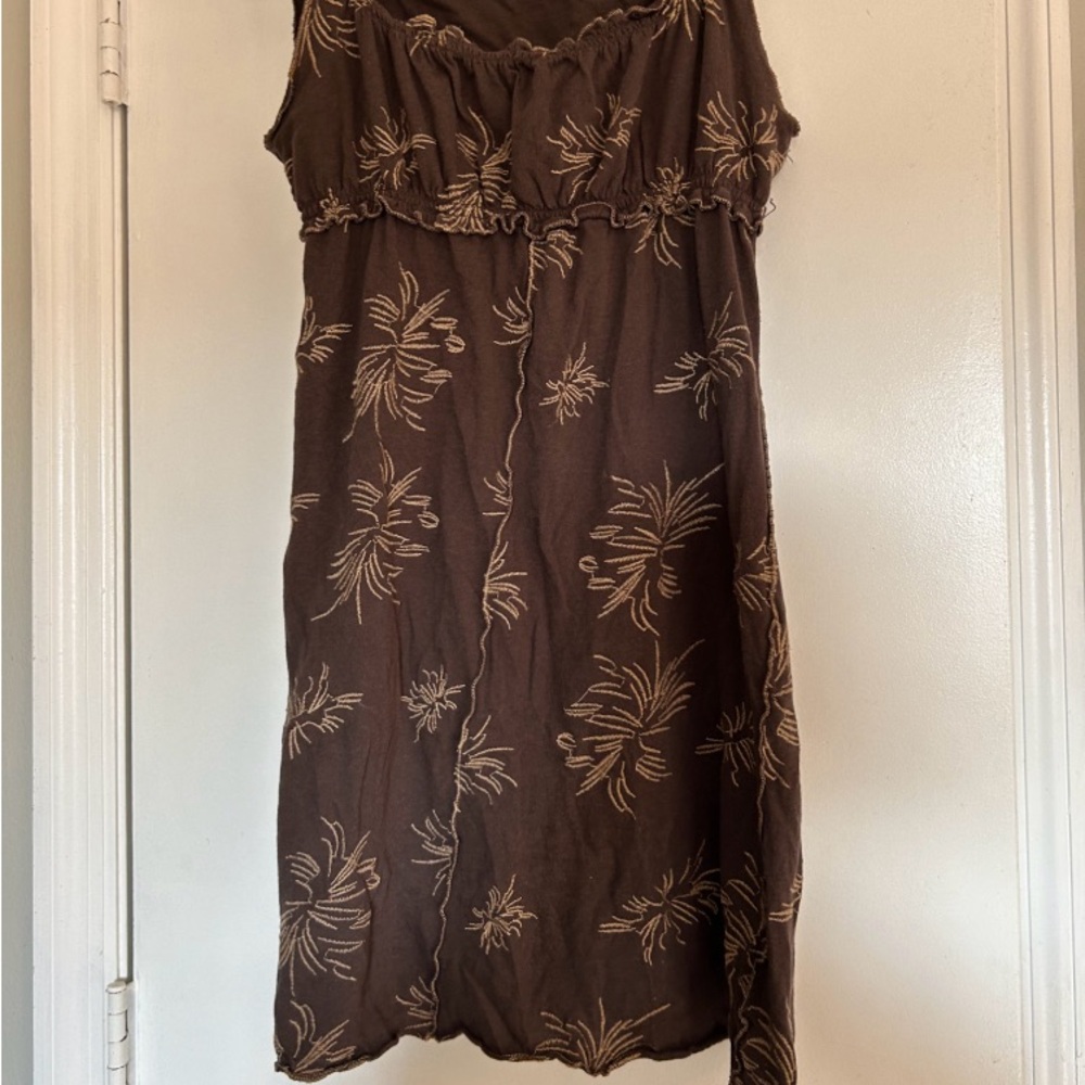 BCBGMAXAZRIA Brown Floral Dress